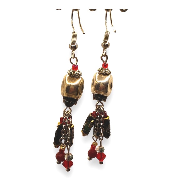 Handmade Silver Skull Dangles - Picture 2 of 6